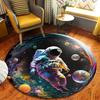 Astronaut Round Area Rug,Carpet Rug for Living Room Bedroom Sofa Playroom Decor,Non-slip Floor Mat