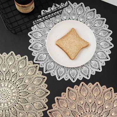 Table Mat PVC Placemat Hollow Insulation Coaster Pads Table Bowl Home Christmas Decor Heat Resistant Able Decoration Accessories