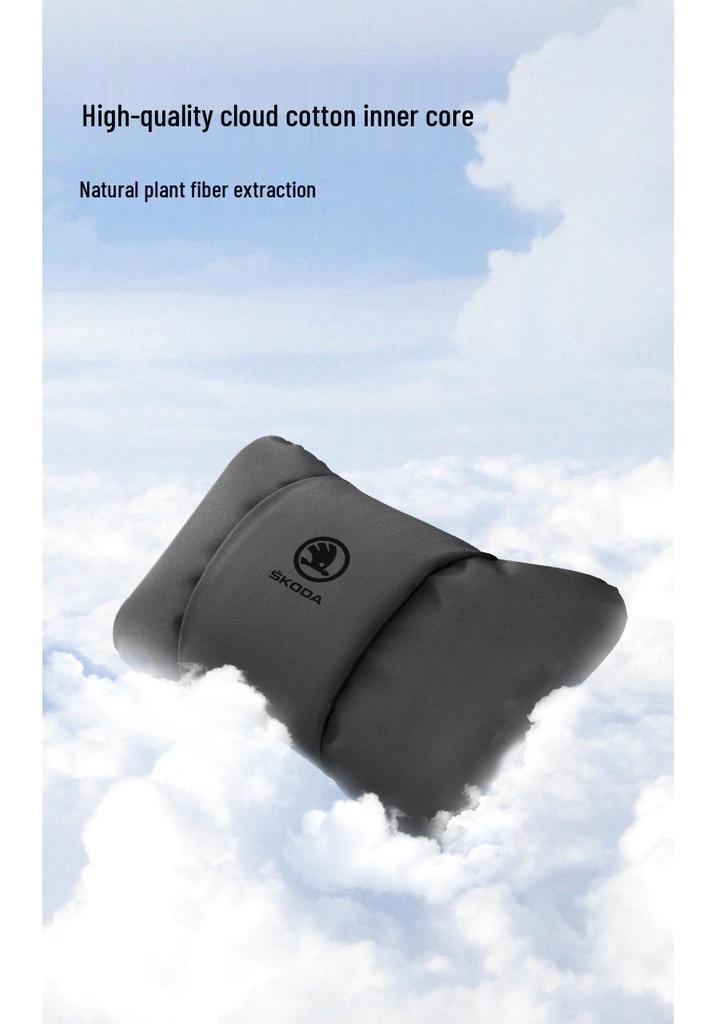 Skoda Headrest Lumbar Support Pillow for Octavia, Superb, Kamiq, Karoq - Neck Protection Cushion