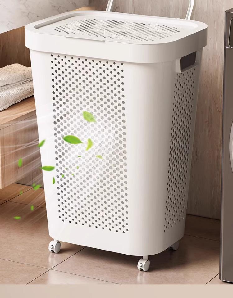 Large Capacity Laundry Hamper with Lid - Dirty Clothes Storage Basket for Bathroom