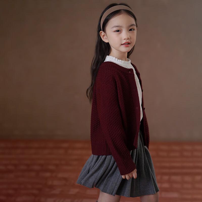 Hacikis Mädchen Strickjacke im koreanischen Stil aus Wollmischung