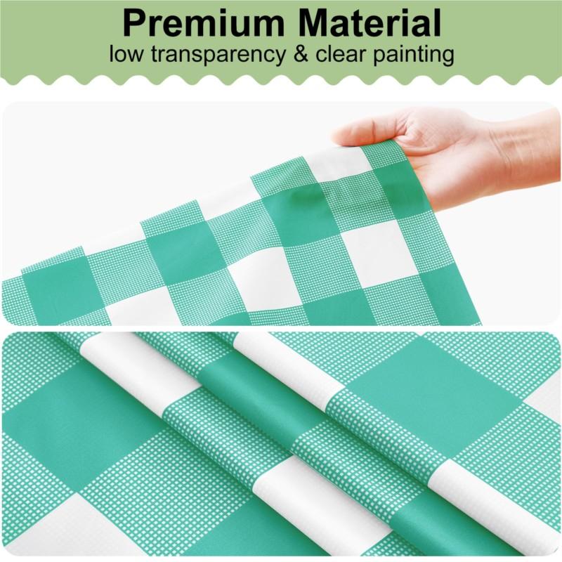 Homaxy Disposable Table Cloth 54x108 In Waterproof Plastic Tablecloth Rectangle Checkered Table Covers for Picnic Birthday Party