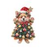 Enamel Rhinestone Brooch Dog Christmas Crystal Pins Fashion Xmas Jewelry  Party