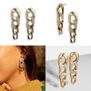 Alloy Geometric Fashionable Stud Earrings For Women With Sparkling Chain Style