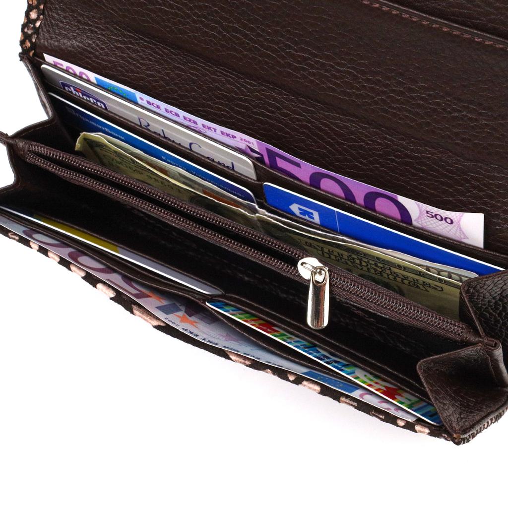 Ultra-stylish Women's Wallet Made of Textured Genuine Leather with Snake Embossing CANPELLINI 21713 Multicolored