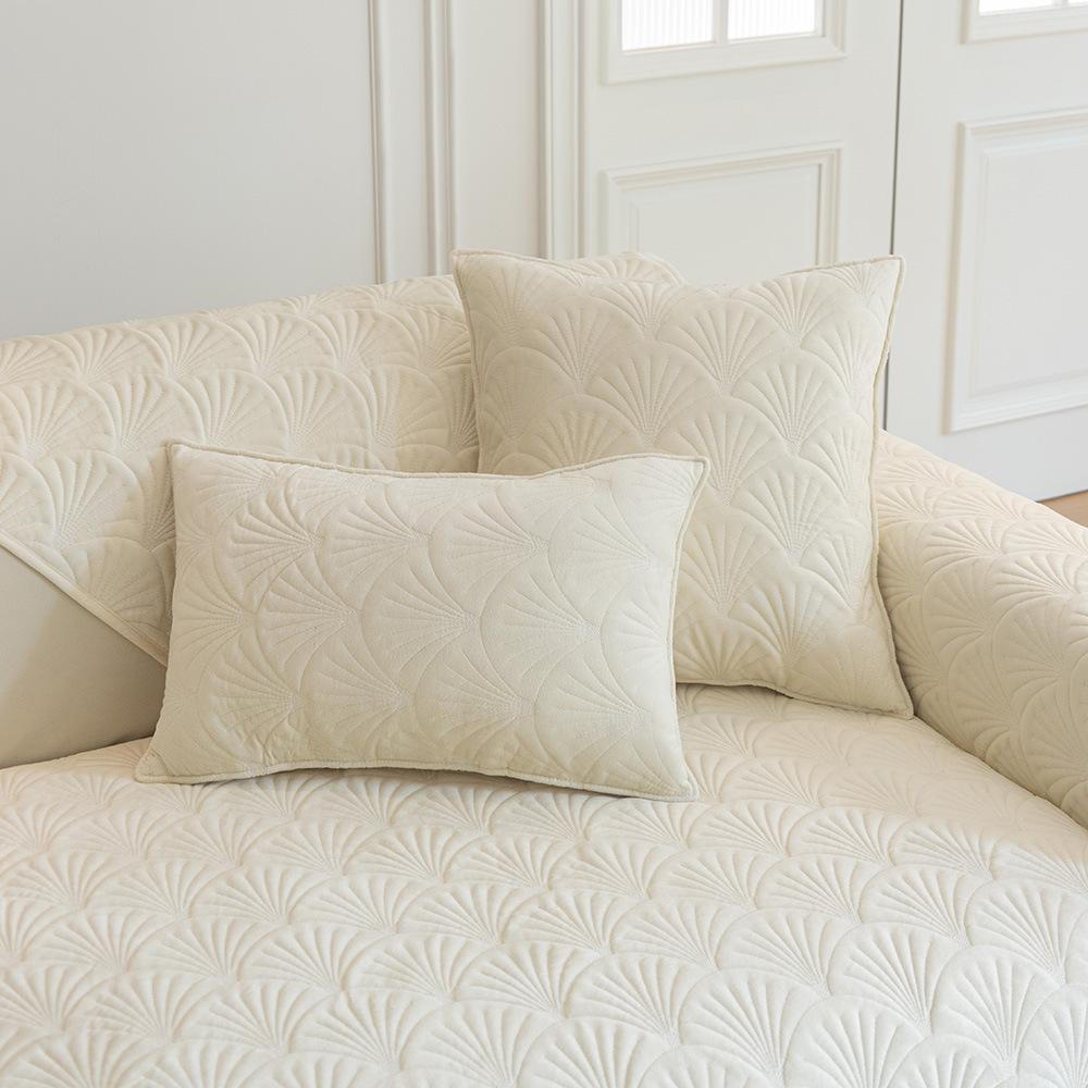 Winter Crystal Velvet Sofa Cushion New Light French Cream Style Cover Cover Cloth Leather Sofa Cushion