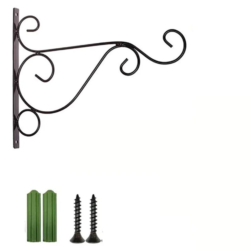 2Pc Hanging Plants Bracket Wall Hanging Metal Iron Hanging Hook Bracket Hook Flowerpot Plant Holder Hanger Garden Outdoor Decor