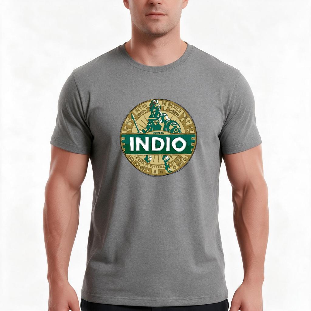 Indio Beer Pop Tshirt Summer Casual Cotton Tee Oversized Streetwear Tops Vintage Graphic Print Loose Fit Short Sleeve