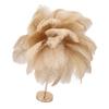 Ostrich Feather Table Lamp Rechargeable Modern Romantic Decoration Lamp Bedroom Bedside Lamp for Home Decoration
