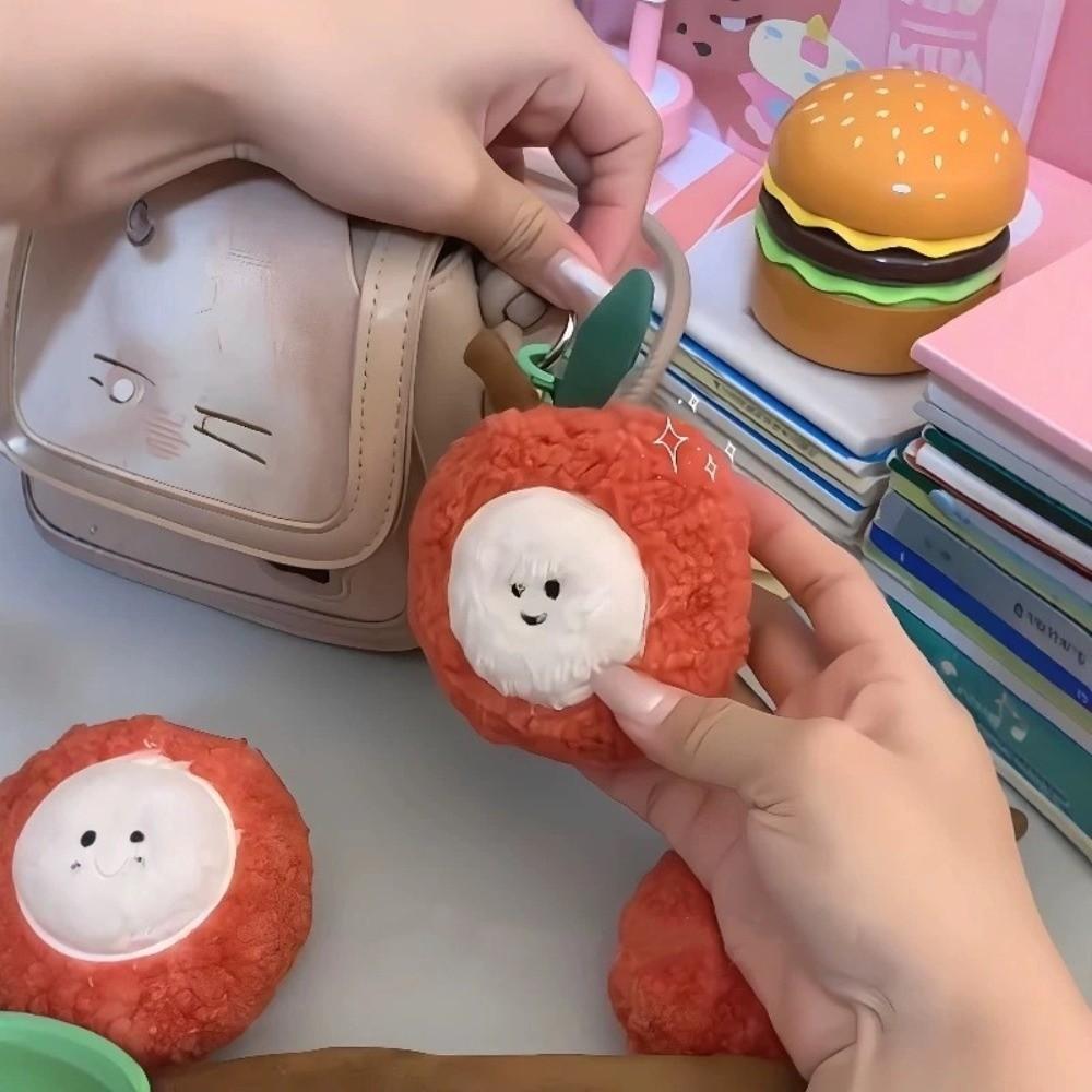 Blessing Bag Litchi Key Ring Soft Grape Key Chain Mini Fruit String Pendant  Women