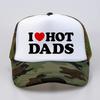 I Love Hot Dads Red Heart Graphic Baseball Cap Cotton Streetwear Pop Dad Hat Outdoors Unisex Mesh Fishing Caps