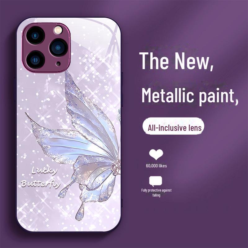 Crystal Butterfly Gradient Anti-Fall Case for Apple 7/8 Plus