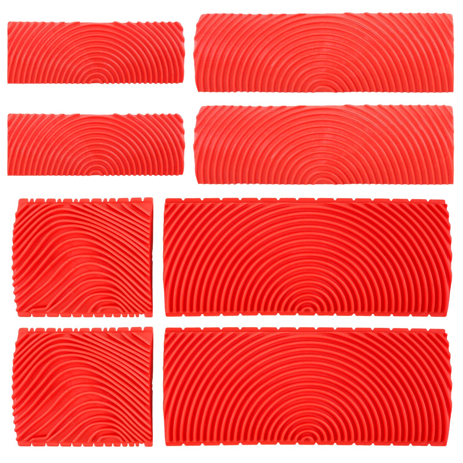 

Набор инструментов для создания текстуры дерева, 8 шт., резиновый инструмент для создания текстуры дерева, многоразовый инструмент для рисования узора дерева, инструмент для создания текстуры дерева для покраски стен красный