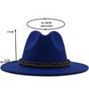 New Women Men Wool Fedora Hat With Leather Ribbon Gentleman Elegant Lady Winter Autumn Wide Brim Jazz Church Panama Sombrero Cap