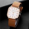 Módní ležérní pánské kožené hodinky s velkým číselníkem Britský styl Square Business náramkové hodinky Šperky