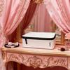 Cosmetics Storage Box, Large Capacity Toiletry Bag, Handbag, Travel Portable, White