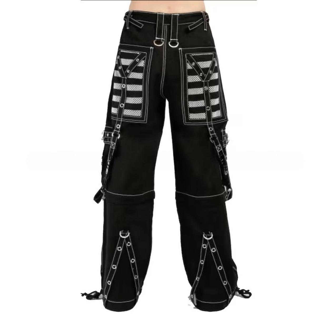 

VibeStreet Панк Стиль Y2k Широкие Джинсовые Брюки E-girl Готические Свободные Брюки Кибер Гранж Брюки Карго Харадзюку Высокая Талия Мешковатые Джинсы Женские S белый