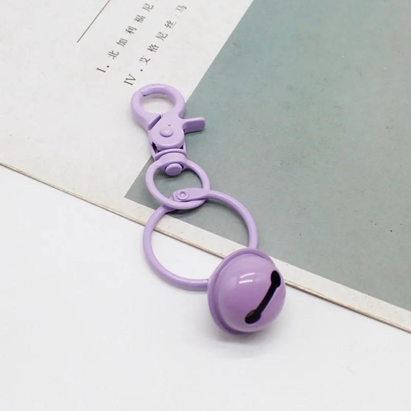 2024 New Sweet Candy Colored Bell Accessories Keyrings Colorful Metal Cute Keychain DIY Handmade Bag Car Key Decoration Gifts