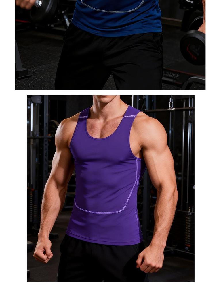Men's Breathable Quick-Dry Slim Fit Sports Vest for Running, Training, and Basketball