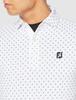 FootJoy Modern Classic Flower Icon Print Short Sleeve Shirt & Base Layer, White/Black, Men's Medium, 80440-M