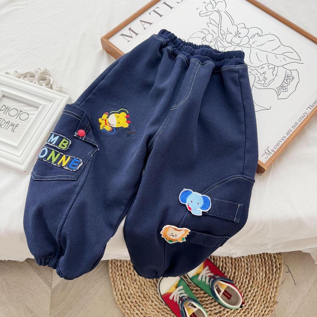 Japanese Style Autumn Children's Woven Pants for Boys and Girls