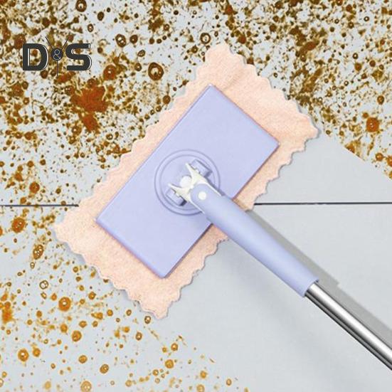 Automatic Cloth Clamp Mop with Rag 360 Degree Rotating Extended Mop Dry/Wet Dual-Purpose Household Cleaning Mop