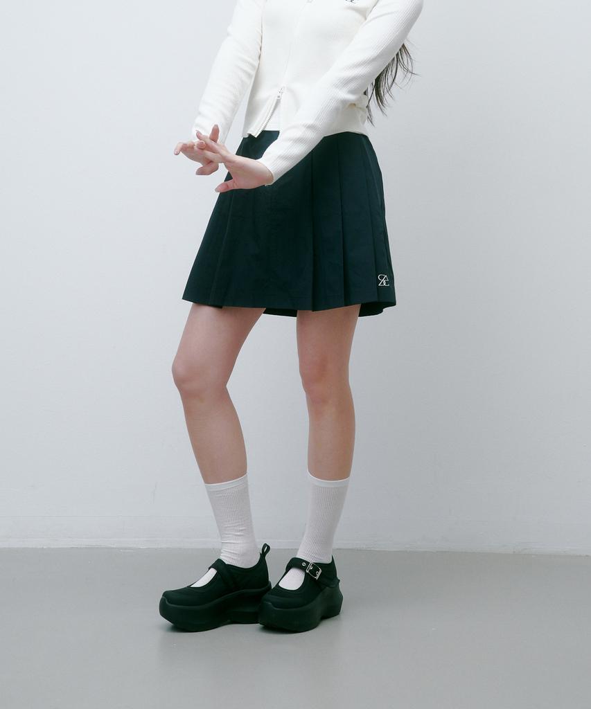 Solteuaenchokollis Sac Nylon Pleated Skirt Navy 4W232Z001
