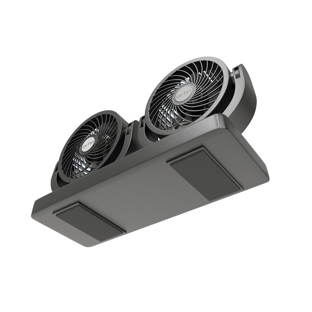 12V Double Motor Vehicle Fan, USB Car Air Ventilator with Two Speed Control, Horizontal and Vertical Adjustment Features