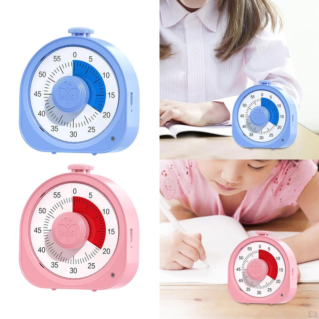 Visual Timer Silent Countdown Clock 1 Button Cycle for Kids Student Work
