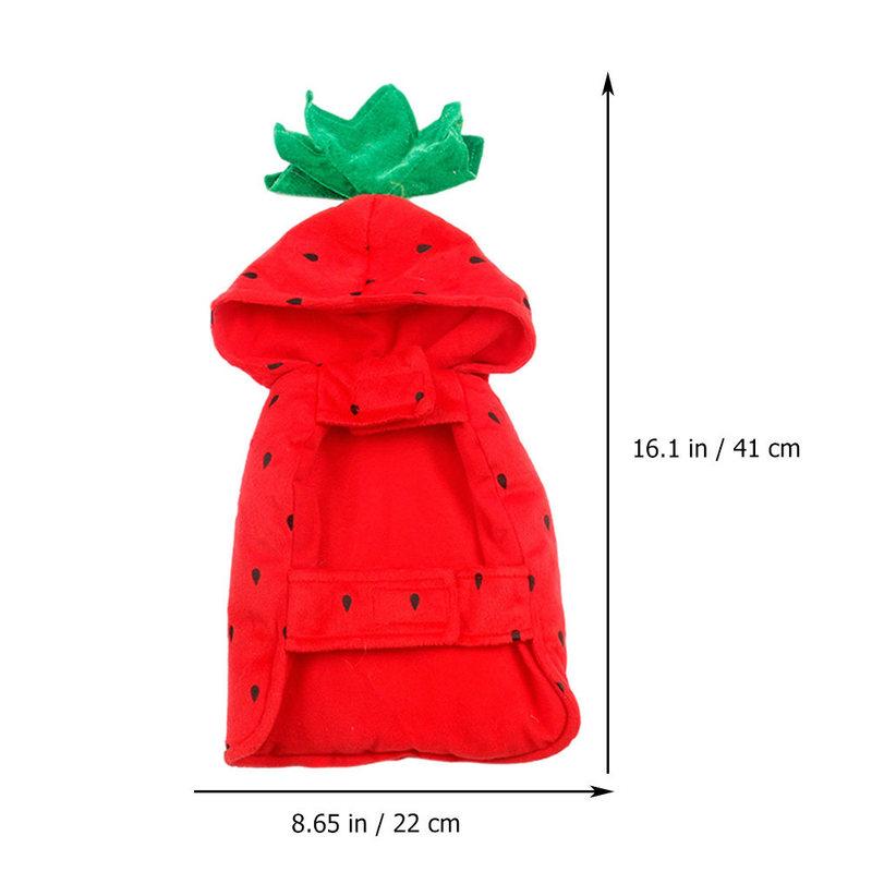 1Pcs Pet Strawberry Costume Dog Halloween Hoodie for Small Breeds Chihuahua Pomeranian Poodle Pug Party Festival Comfortable
