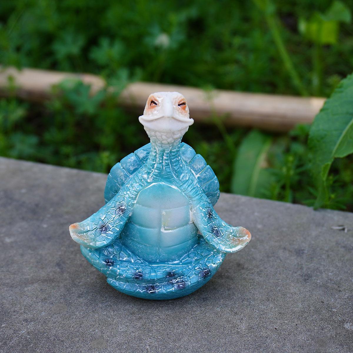 Turtle Statue Meditation Statue for Serenity Sculpture Yoga Pose Home Decoration