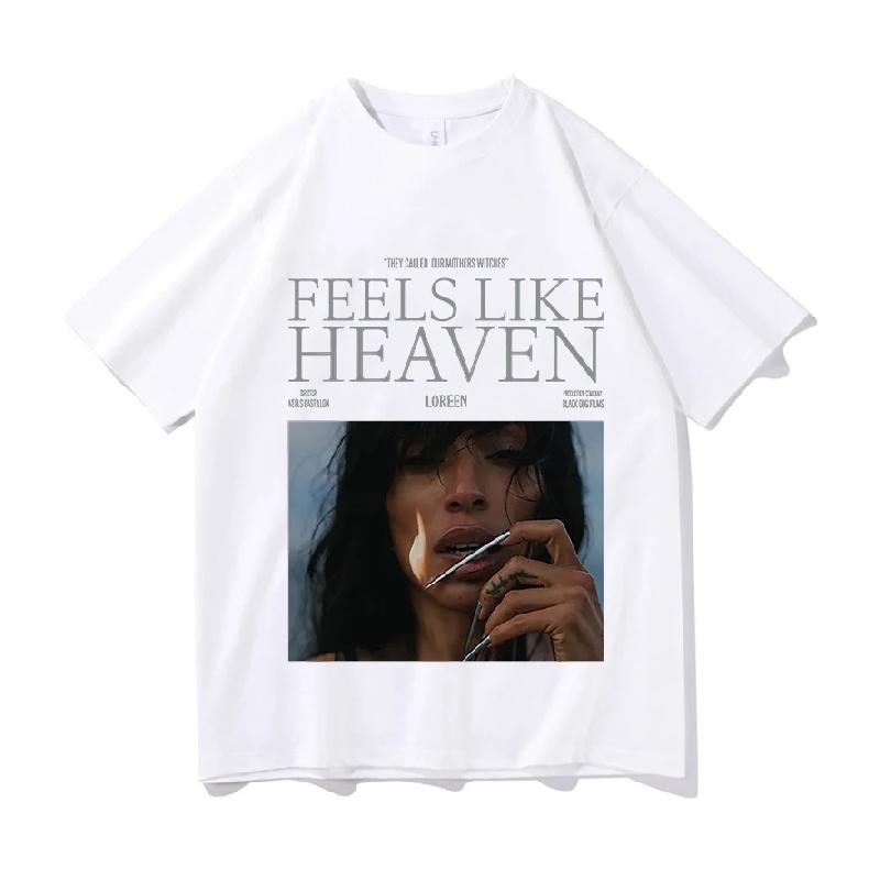 

Loreen Feels Like Heaven Tshirts Male Short Sleeve Cotton Summer T-shirt Unisex Streetwear Casual Graphic Print Merch Top Tees XXXXXL чорний