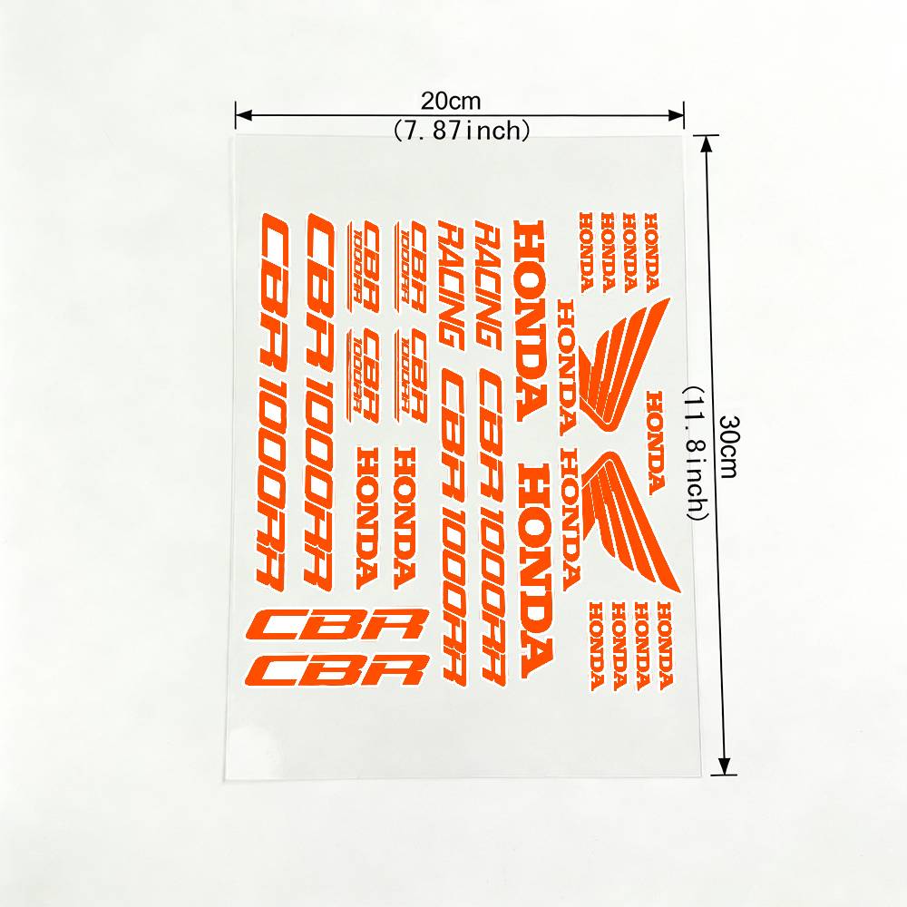 For HONDA CBR 18 Colors Waterproof Reflective Motorbike Stickers Easy Peel Removable Decals for Motorcycle Car