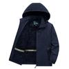 Hooded padded jacket winter outdoor lamb wool piled and thickened casual medium and old large size jacket tooling jacket men