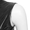 Women Wet Look Tank Tops Zipper Sleeveless Vest Patent Leather Stand Collar Jacket for Nightclub