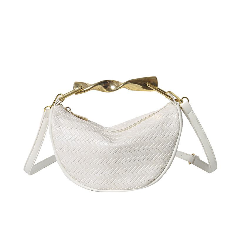 

Summer portable woven bag women s new retro casual high-end shoulder bag fashion versatile messenger bag One size білий