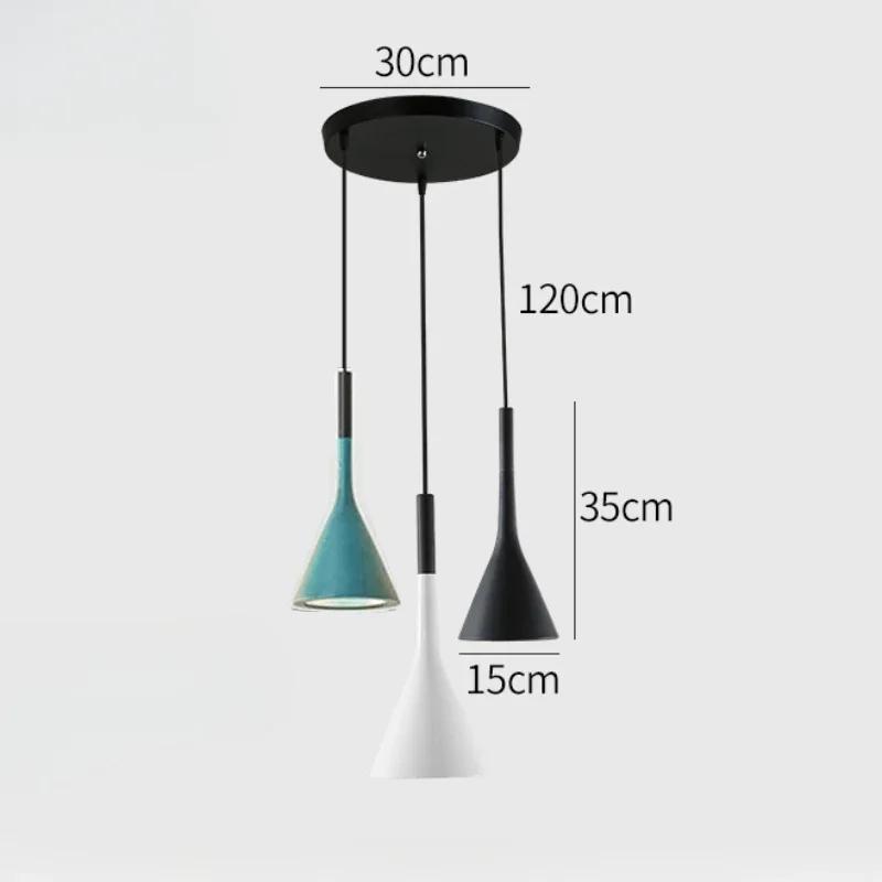 Nordic Pendant Light Indoor Chandelier Combination Aluminum LED 3 Heads Lamp Fixture for Restaurant Bar Coffee Shop Home Decor