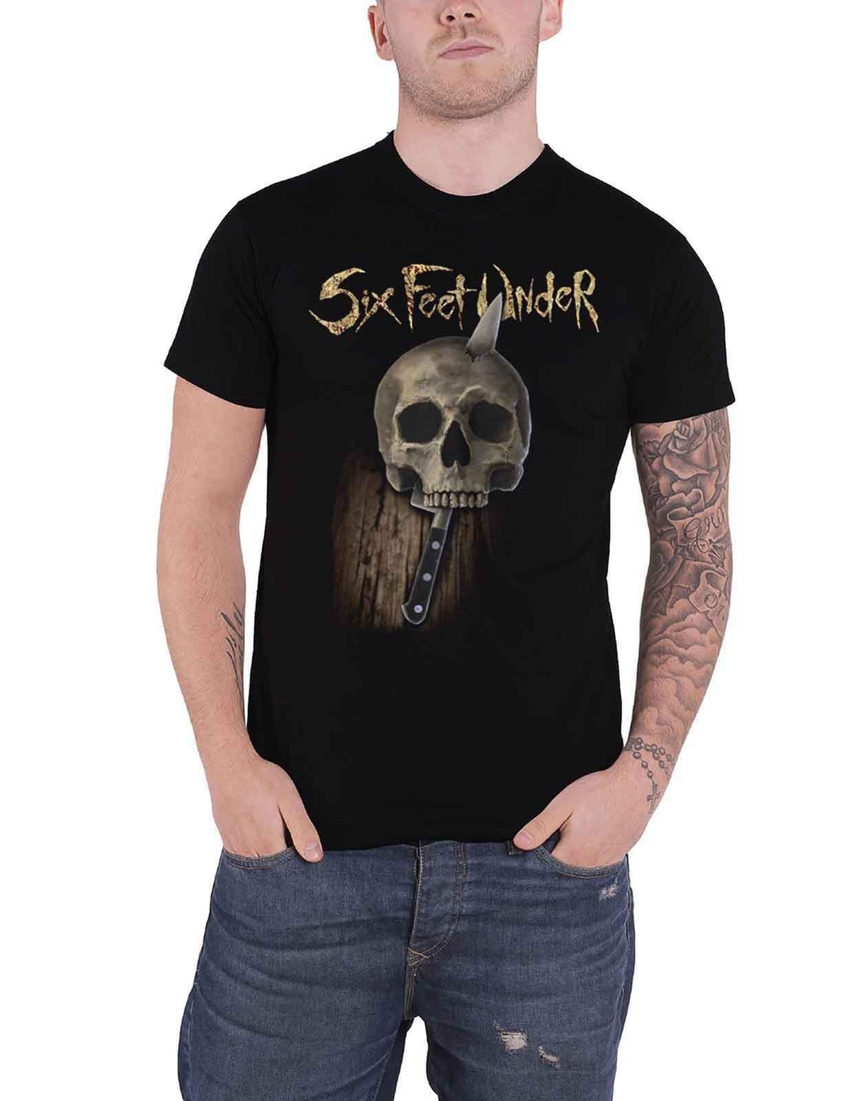Six Feet Under T Shirt Knife Skull Band Logo new Official Mens Black M Unisex T-Shirt M