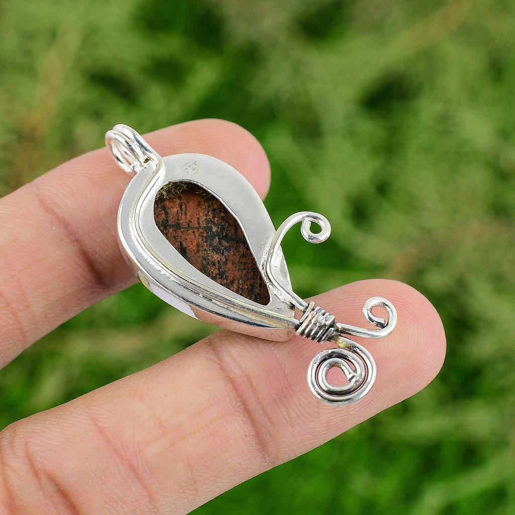 Dzień Córki Okazja Srebro 925 Kamień szlachetny granat trawiasty Elegancki żona Ślub Wisiorek