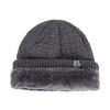 Men Knitted Hat Winter Beanie Cap Slouchy Cold Resistant Solid Color Warm High Elastic Thick Plush Soft Anti-slip Decorative Men Outdoor Cycling
