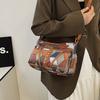 Middle-Aged Mother Bag Stitching Color Block Crossbody Bag Women Retro Multi-Compartment Large Capacity Shoulder Bag