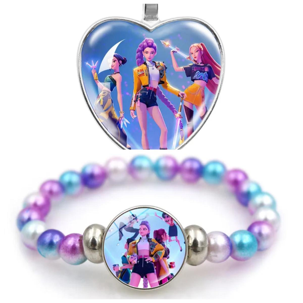 

Kpop Girl Devil Hunter Bracelet, Pearl Jewelry Rumi Zoey Mira Product Gifts