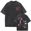 Game Devil May Cry Dante Vintage Acid Washed T-shirt Men Gothic Retro Fashion Short Sleeve T Shirts Male Hip Hop Streetwear