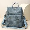 Vintage Women's Backpack PU Dual-purpose Shoulder Bag Large Capacity Commuter Backpack