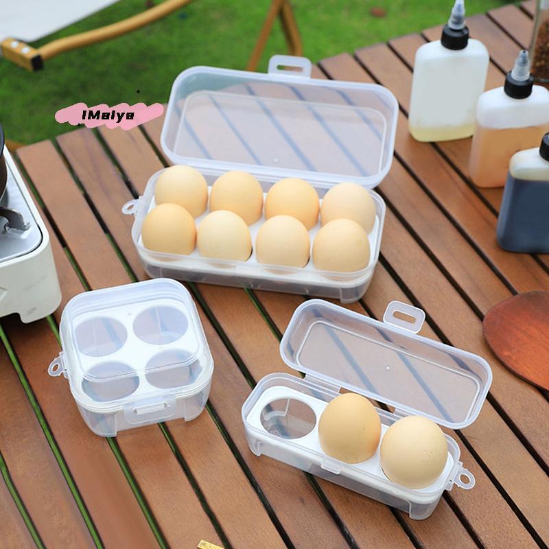 1/3Pcs Portable Transparent Egg Organizer Box 3/4/8 Grids For Camping Picnic Barbecue Outdoor Practical Accessory