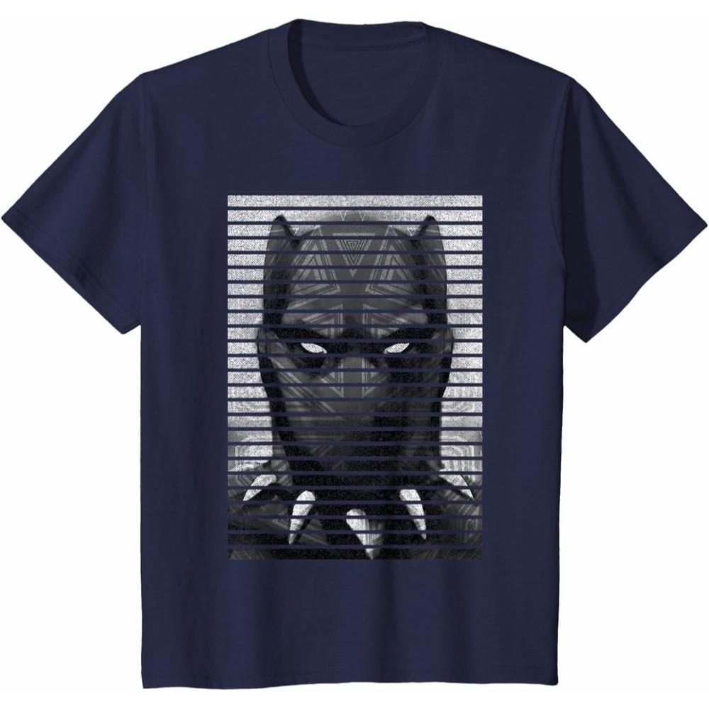 Black Panther Marvel TShirt Striped Gradient Unisex Short Sleeve Soft Cotton Slim Fit Crew Neck Modern Top for Him Her Unisex
