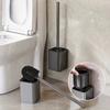 Luxury Toilet Brush Metal Shell Wall-Mounted Toilet Brush Holder No Dead Angle Home Cleaning Tools Bathroom Accessories