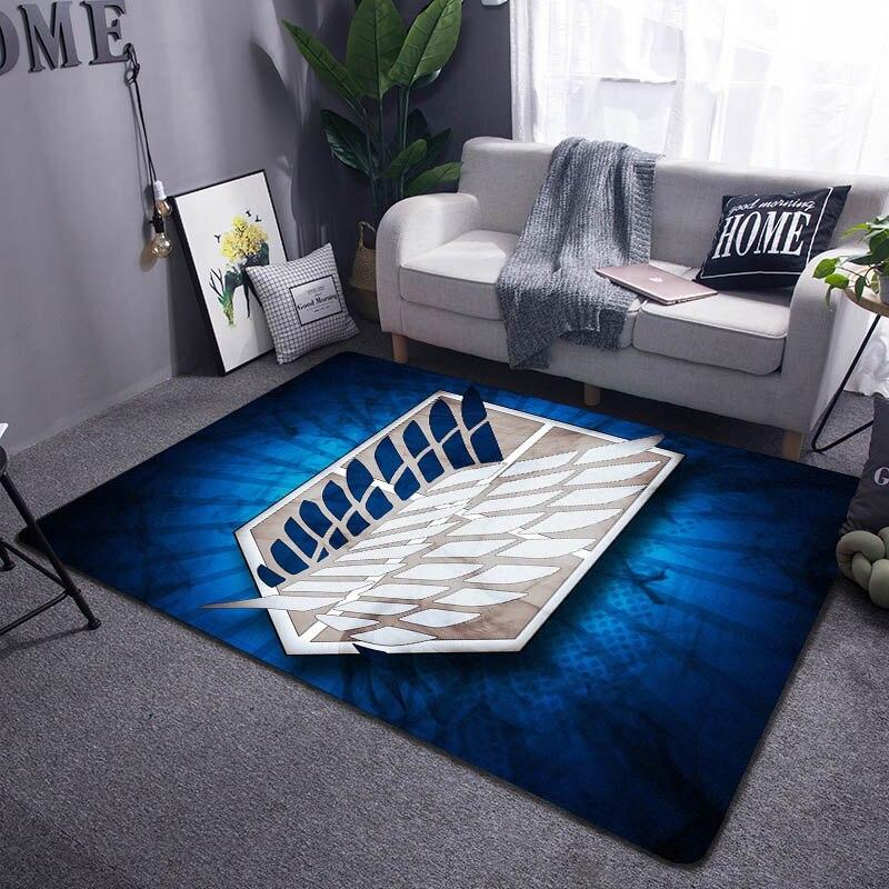 Attack On Titan Wings of Freedom Cartoon Carpet Children's Carpet Living Room Bedroom Anti-slip Carpet Photography Props Carpet