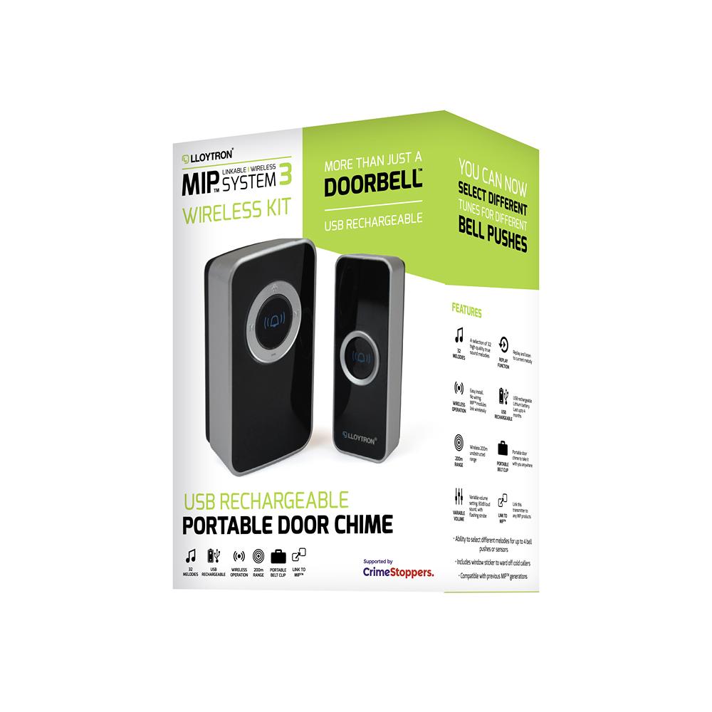 MIP3 32 Melodie Lithium Wiederaufladbar Tragbar Türklingel-Set