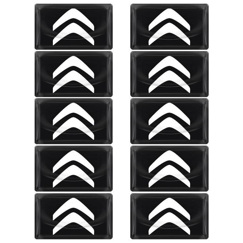 DBGO4 2/5/10 Stück Carbonfaser Lenkrad Auto Logo Emblem 3D Aufkleber für Citroen C1 C2 C3 C4 C5 C6 C8 C4L DS3 DS4 DS5LS DS6